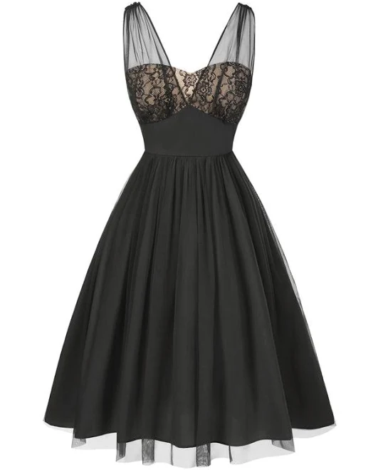 dress A-Line V-Neck Tulle Cocktail Dress Retro Stage $30.99