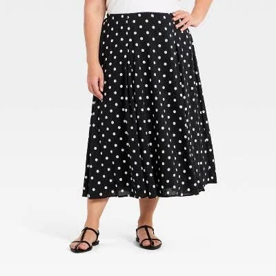 skirt A New Day Women's Pull-On Pleated Voile Midi Skirt Target $32