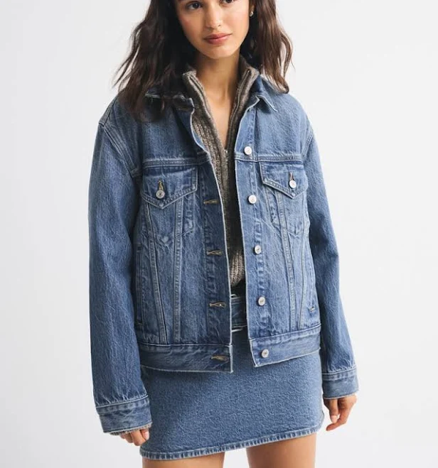 outerwear Abercrombie & Fitch Women's Easy Denim Trucker Jacket Abercrombie & Fitch $100