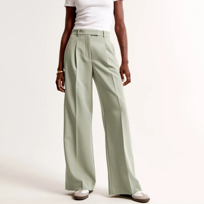 bottom Abercrombie & Fitch Women's Harper Tailored Ultra Wide Leg Pants Abercrombie & Fitch $26.97