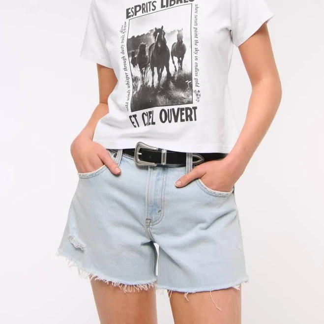 shorts Abercrombie & Fitch Women's Mid Rise A-Line Shorts Abercrombie & Fitch $22.97