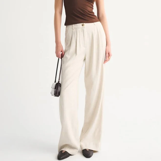 pants Abercrombie & Fitch Women's Sloane Linen-Blend Wide Leg Pants Abercrombie & Fitch $90