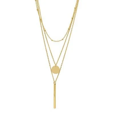 accessory Adornia Women's 14k Gold Plated Layered Pendant Necklace Set Target $19.52