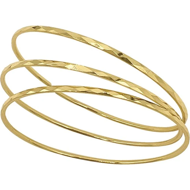 accessory Adornia Women's 14K Gold-Tone Plated Hammered Bangle Set (3 Pieces Nordstrom Rack $22.97