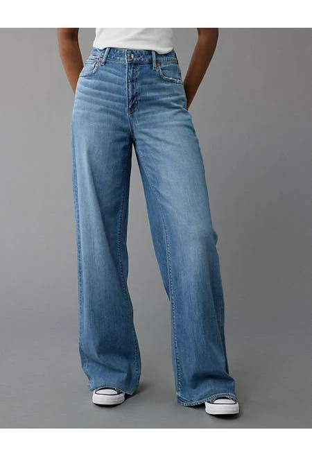 jeans AE Dreamy Drape Super High-Waisted Baggy Wide-Leg Jean American Eagle Outfitters $44.96
