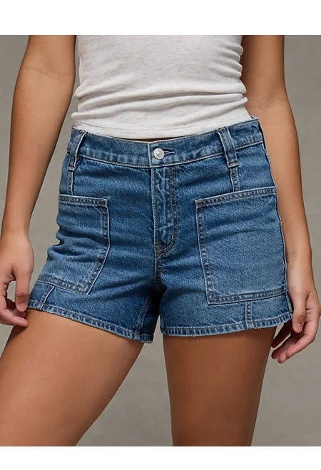 shorts AE Strigid Women's Super High-Waisted Relaxed Denim Shorts American Eagle Outfitters $44.96