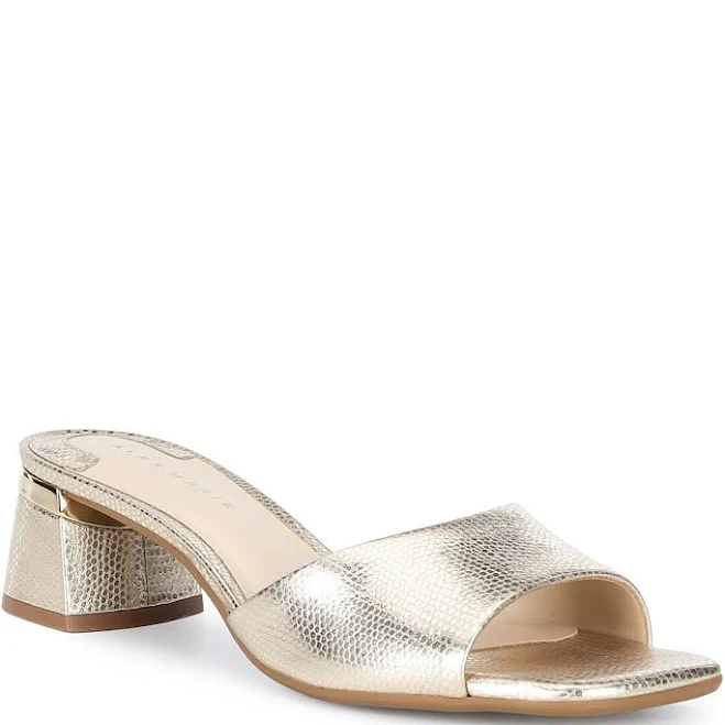 heels Alex Marie Jenelle Metallic Embossed Leather Dress Mules Dillard's $69.99