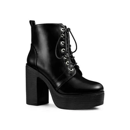 shoes Allegra K Women's Platform Chunky Heel Combat Boots Walmart - Tasharina Corp $59.99