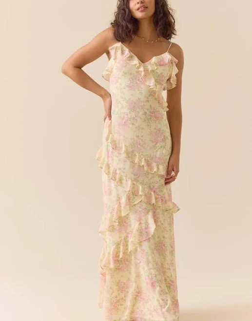 dress Altar'd State Mynzi Maxi Dress YELLOW-PINK Material Altar'd State $26.99