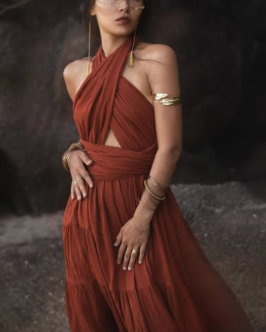 dress Amara Bohemian Cotton Wrap Maxi Dress Etsy - ThalutaBohoWear $81