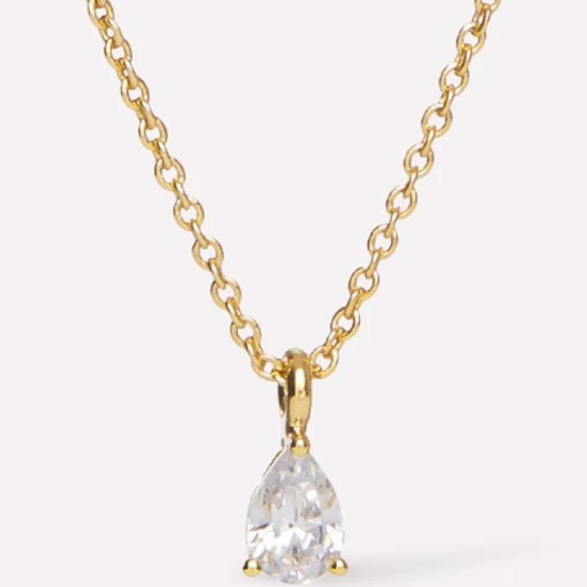 accessory Ana Luisa Elise Sparkling 14K Gold Plated Solitaire Pendant Necklace Ana Luisa $55