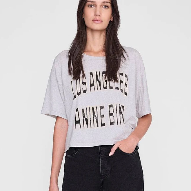 top Anine Bing Johnny Cropped Tee ANINE BING $120