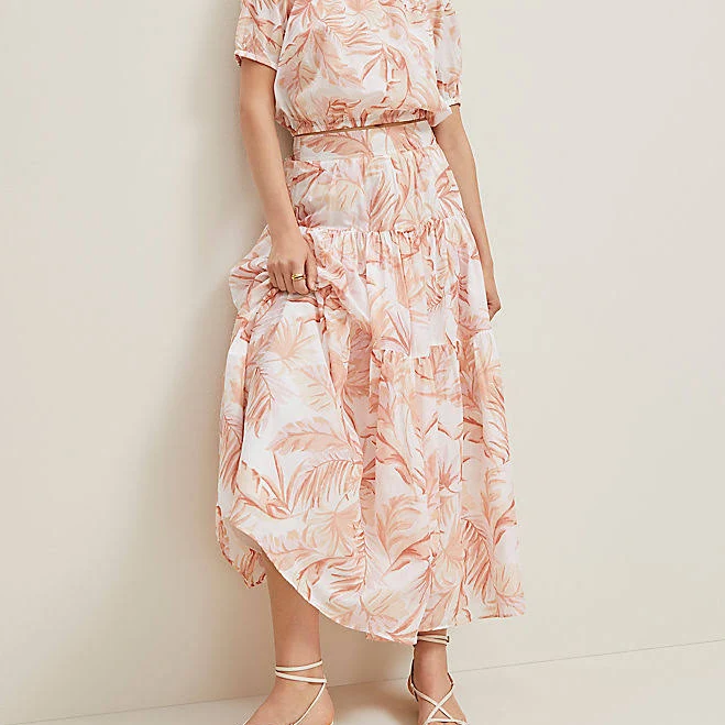 skirt Ann Taylor Women's Floral Tiered Full Skirt Ann Taylor $57.44