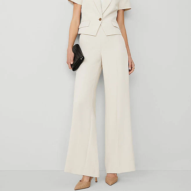 matching set Ann Taylor Women's Fluid Crepe Side Zip Wide-Leg Pants Ann Taylor $69.5