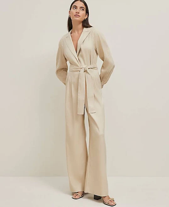 jumpsuit Ann Taylor Women's Linen Blend Wide-Leg Jumpsuit Ann Taylor $64.94