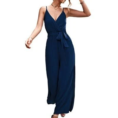 jumpsuit Anna-Kaci Women's Sleeveless V-Neck Wrap Jumpsuit with Side Slit Target $27