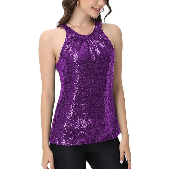 crop top Anna-Kaci Women's Sparkly Sequin Halter Tank Top Kohl's $51