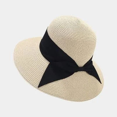 accessory Anna-Kaci Women's Wide Brim Straw Sun Hat with Ribbon Bow Target $19.8