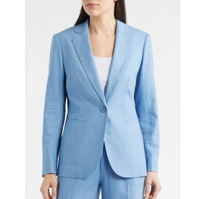 outerwear Anne Klein Women's One-Button Linen-Blend Blazer Nordstrom $159