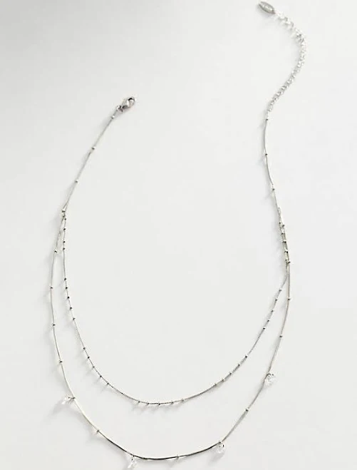 accessory Anthropologie Delicate Layered Crystal Necklace Anthropologie $52