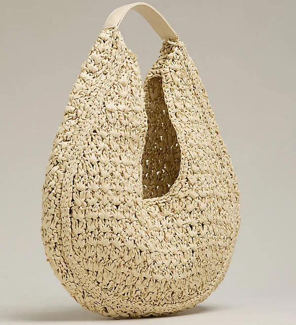 bag Anthropologie Large Raffia Slouchy U-Shaped Bag Anthropologie $108