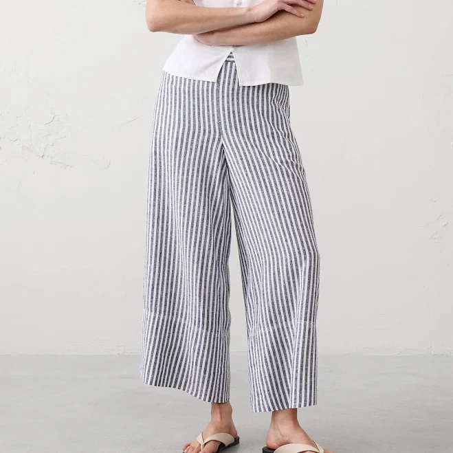 matching set Anyday Women's High-Rise Wide-Leg Linen-Blend Cropped Pants Banana Republic Factory $40