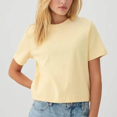 t-shirt Ardene Women's Cropped Boxy Crew Neck Cotton T-Shirt Ardene $19.9