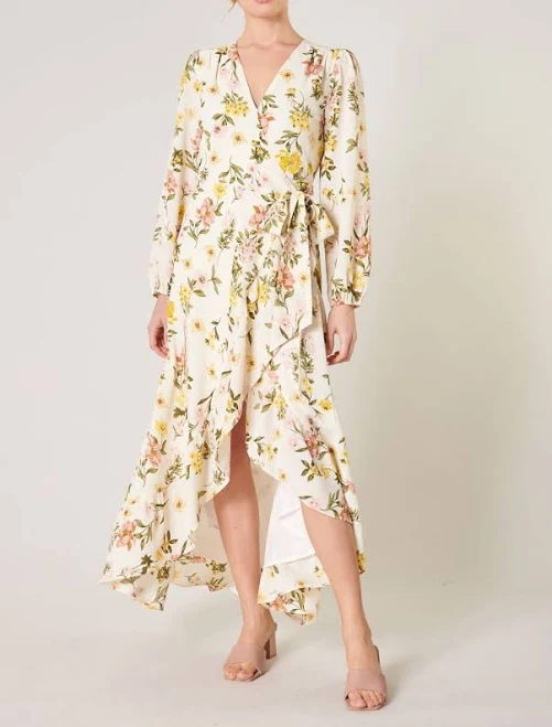 dress Ashlynn Floral Califa Maxi Wrap Dress btkcollection.com $71.25