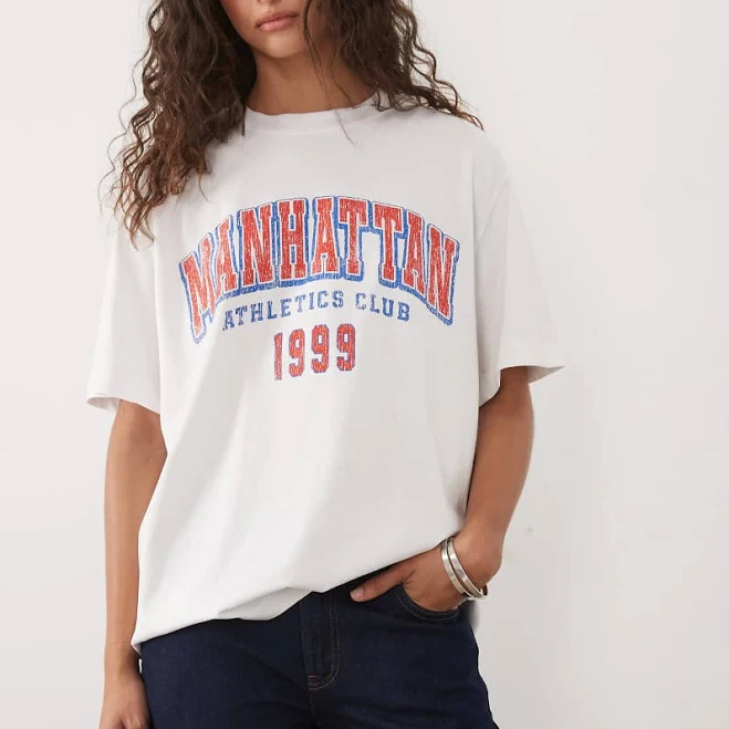 top ASOS Oversized Manhattan Athletics Dept Graphic T-Shirt ASOS $37.99