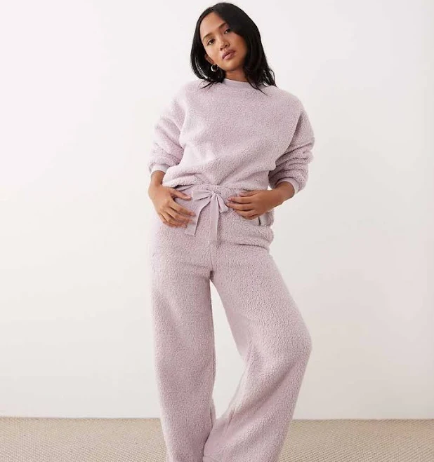 two piece set ASOS Petite Lounge Cuddly Crew Neck Sweatshirt & Pants Set ASOS $46.74