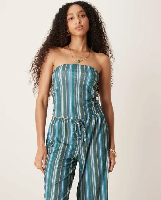 top ASOS Textured Stripe Bandeau Top ASOS $13.99