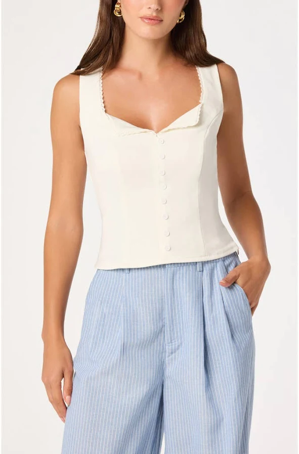 top Astr The Label Maddison Scalloped Crochet Trim Tank ASTR the Label $69