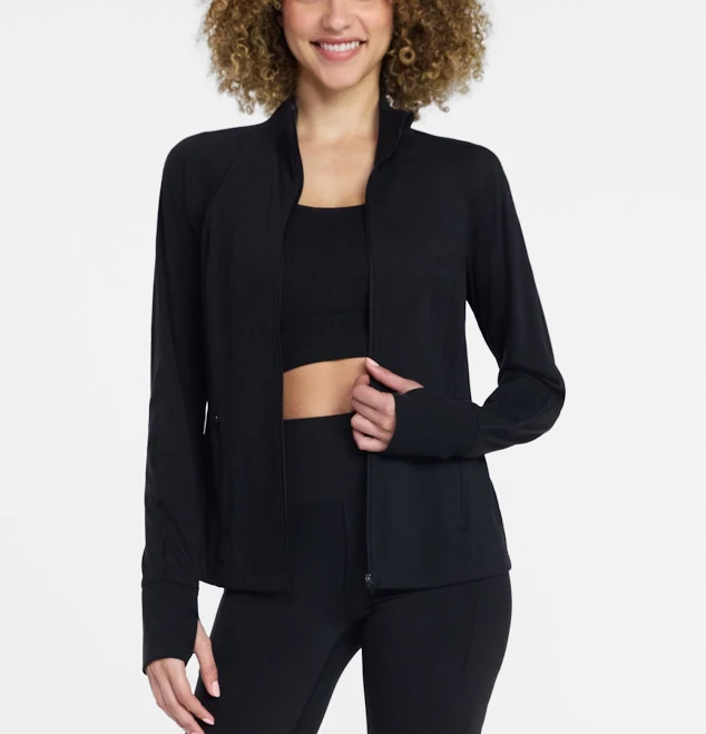 outerwear Avia Women's SoftSculpt Zip-Up Active Jacket Walmart $25