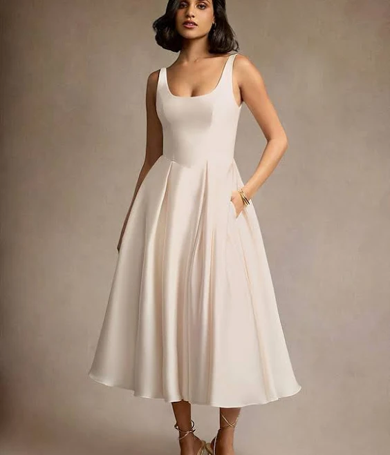 dress Azazie Midi Dresses A-Line Wedding Guest Formal Dresses Square Azazie.com $107.1