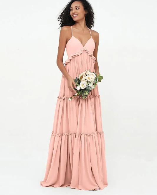 dress BABARONI Bohemian Chiffon Tiered Maxi Gown Babaroni.com $89.1