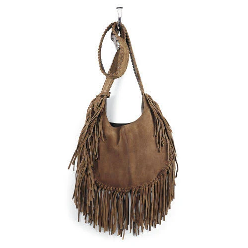 bag Back in The Saddle Fringed Suede and Leather Shoulder Bag Back in the Saddle $139.99