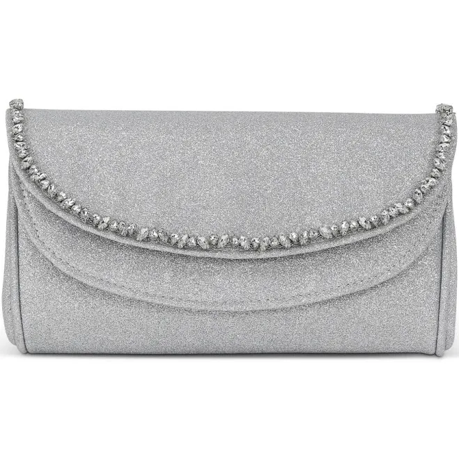 bag Badgley Mischka Woman's Talia Double Flap Clutch with Crystal Necklace Macy's $94