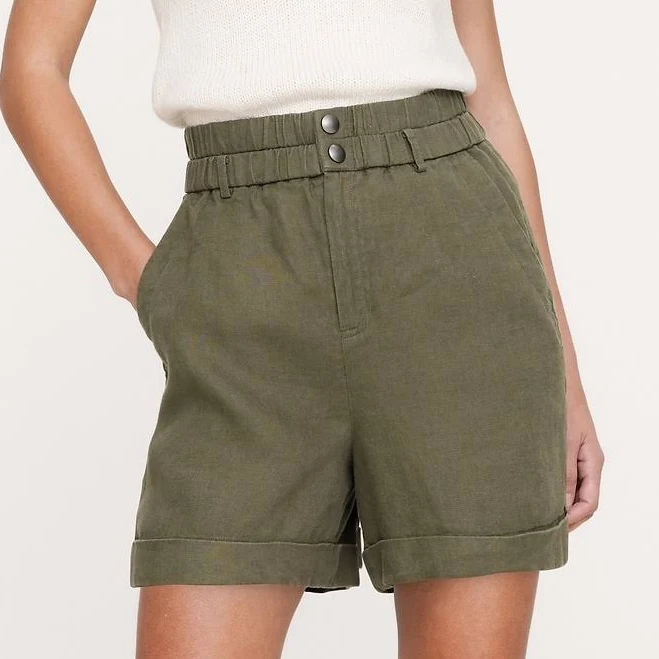 bottom Banana Republic Women's 3.5" Linen Double-Waistband Shorts Banana Republic $90