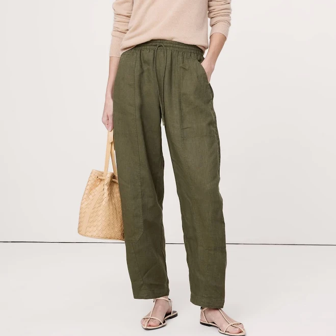 matching set Banana Republic Women's Barrel-Leg Linen Pants Banana Republic $100