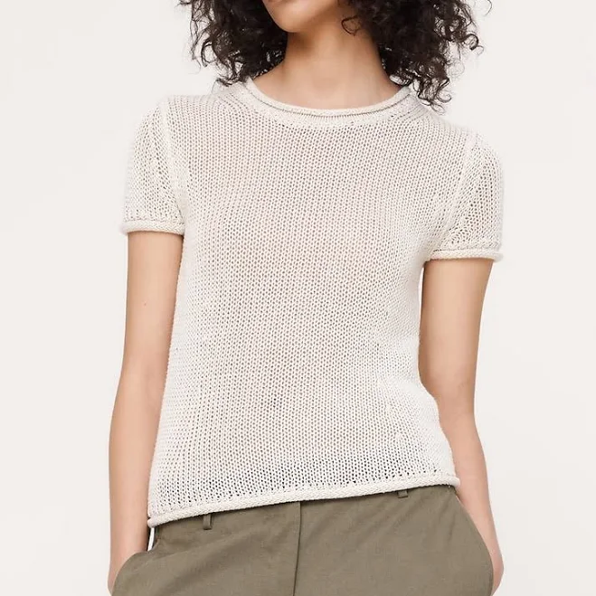 top Banana Republic Women's Heirloom Linen Sweater Tee Banana Republic $140