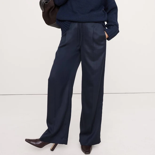 trousers Banana Republic Women's High-Rise Wide-Leg Drapey Tencel Pants Banana Republic $99.99