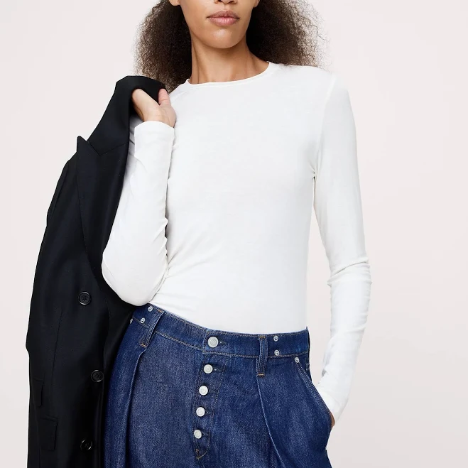 top Banana Republic Women's Luxe Wool-Blend Crew-Neck T-Shirt Banana Republic $47.99