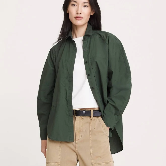 oversized shirt Banana Republic Women's Oversized Cotton Poplin Shirt with Utility Pocket Banana Republic $84.99