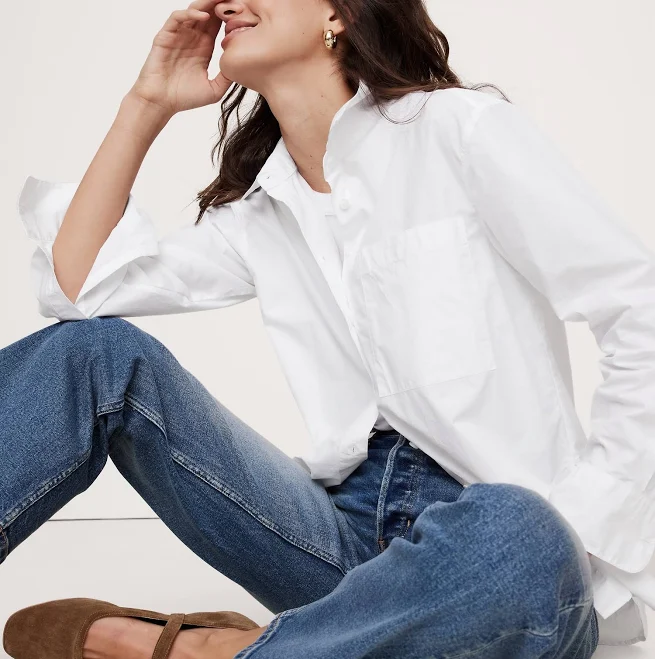 top Banana Republic Women's The Oversized Shirt In Cotton Poplin Banana Republic $68.6