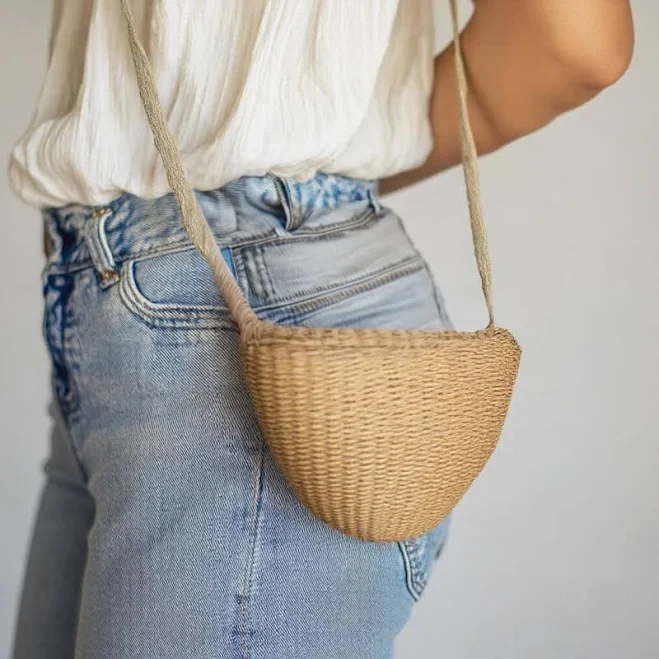 bag Boho Handmade Woven Straw Crossbody Bag Etsy - Seller $12.71