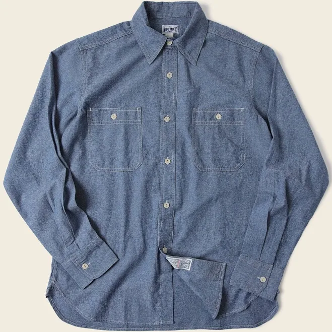 top Bronson Mfg Lightweight Chambray Long Sleeve Work Shirt Bronson Mfg Co $35.99