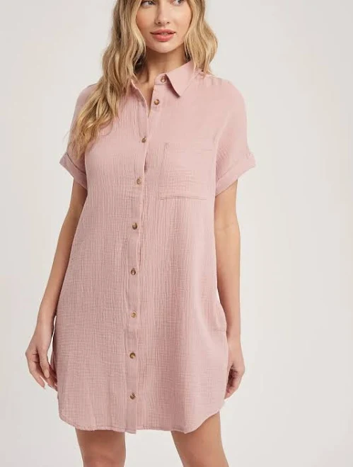 dress Button Up Shirt Dress shop-bluewillowboutique.com $22.54