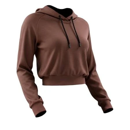 top Cadmus Women's Cropped Long Sleeve Drawstring Hoodie Walmart - Cadmus $19.99