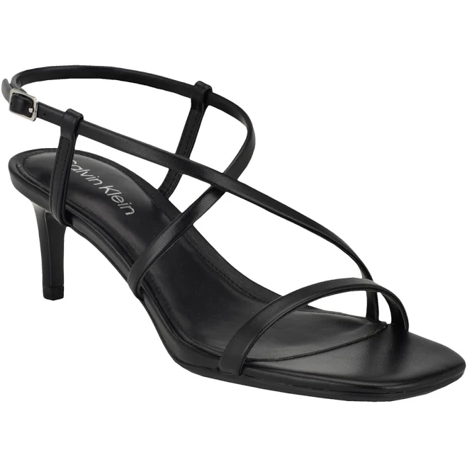 shoes Calvin Klein Women's Ishaya Strappy Low Stiletto Sandals Macy's $69.3