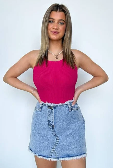 bodysuit Carmelia Ribbed Tank Bodysuit Madison + Mallory $9.99